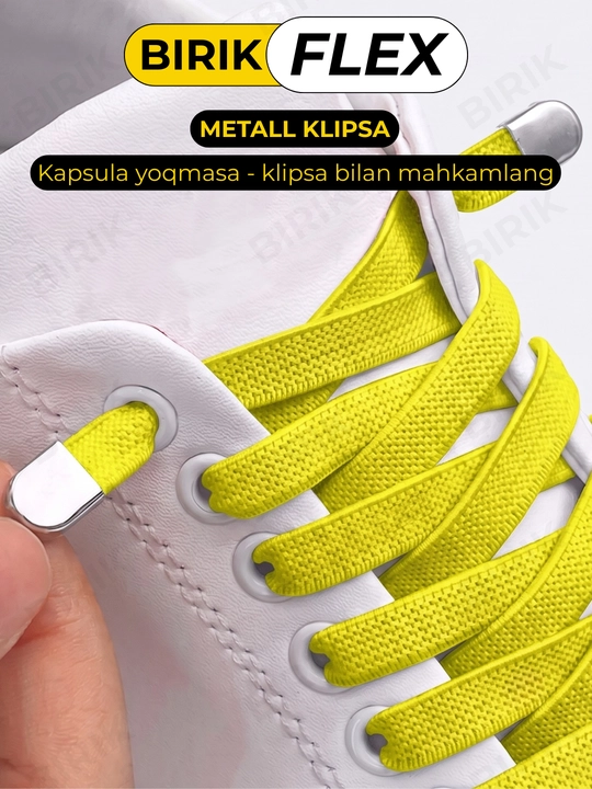 BIRIK FLEX elastik bog‘ichsiz shnurlar, 8 mm, fiksatorli