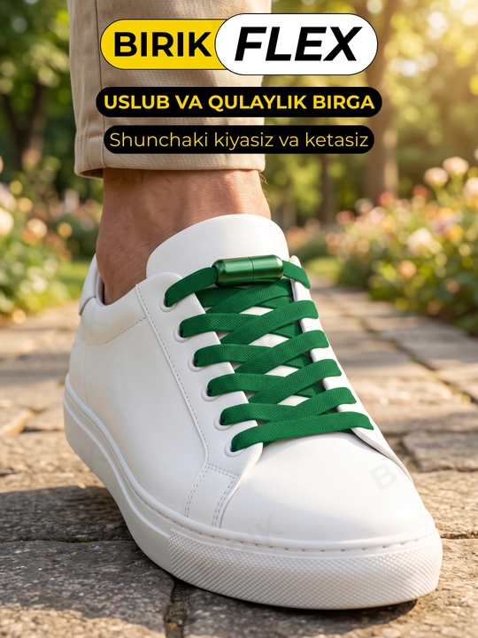 BIRIK FLEX elastik bog‘ichsiz shnurlar, 8 mm, fiksatorli