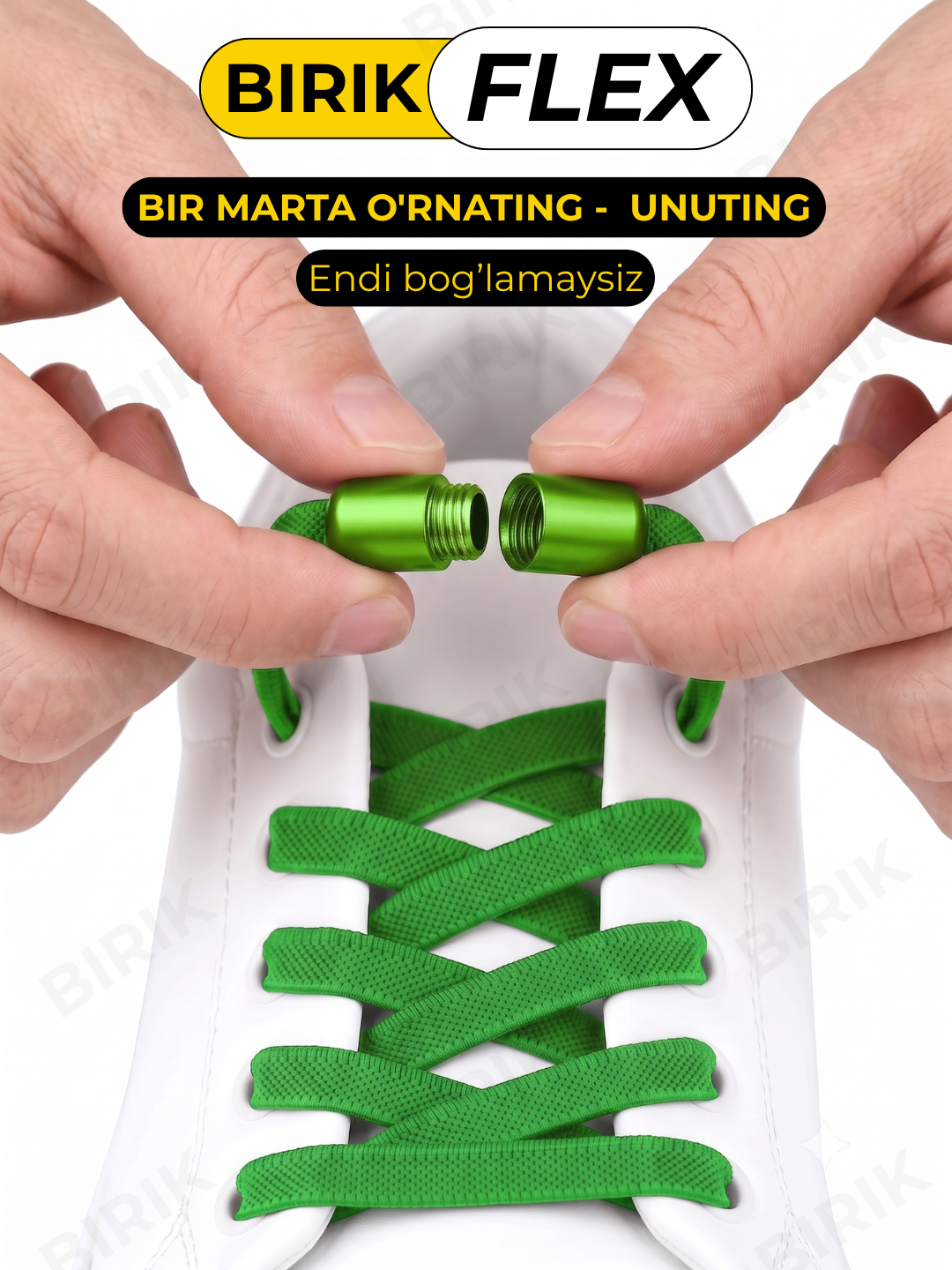BIRIK FLEX elastik bog‘ichsiz shnurlar, 8 mm, fiksatorli