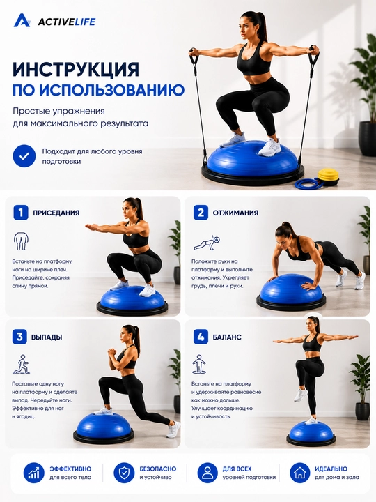 Баланс платформа, балансировочная платформа, полусфера, баланс борд