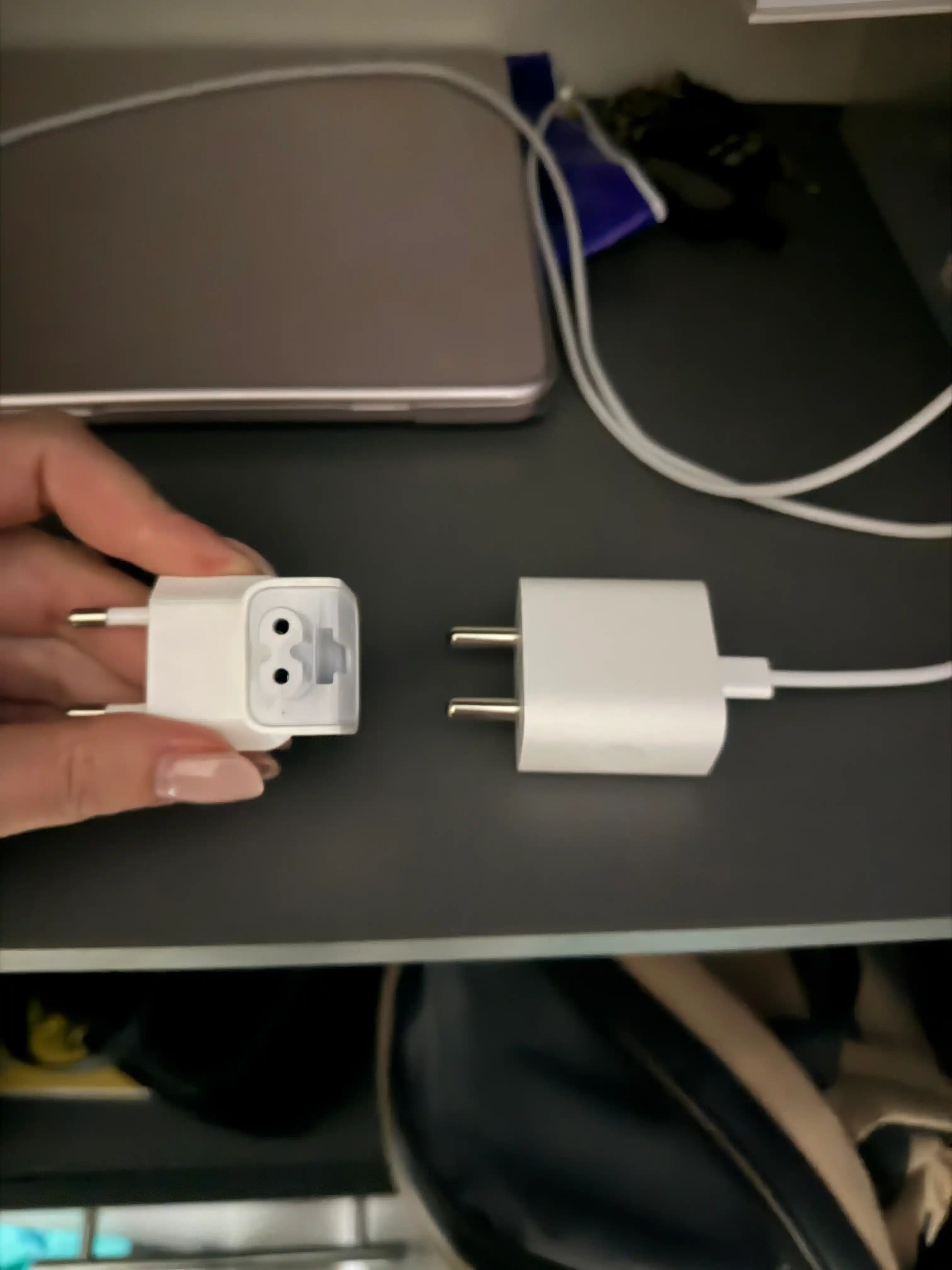 Macbook quvvat manbai va boshqa qurilmalar uchun evro adapter