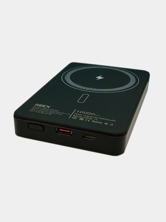 REEX RPB-12 Magnetic Power Bank 10000mAh, 22.5W PD, 15W simsiz zaryadlash