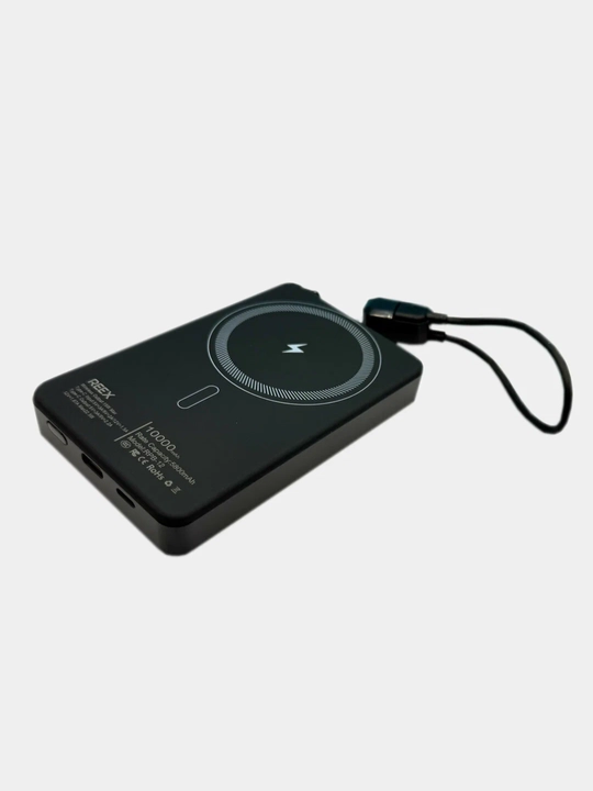 REEX RPB-12 Magnetic Power Bank 10000mAh, 22.5W PD, 15W simsiz zaryadlash