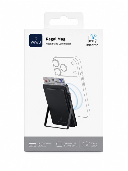 WiWU Mag Wallet Pro MW-003 MagSafe magnit kartxolder va stend - 