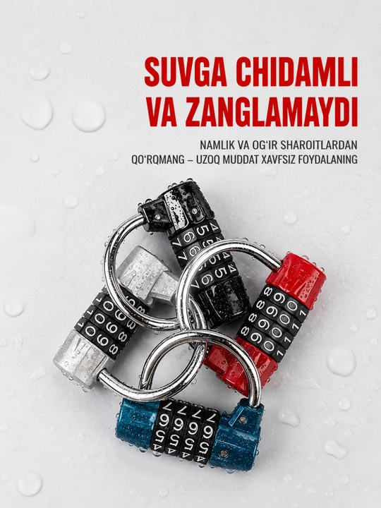 Parolli metall qulf (kalitsiz), kodli qulf (4 xonali)