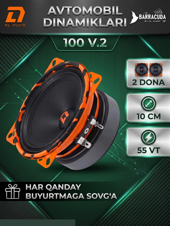 Avtomobil dinamiklari DL Audio Barracuda 100 V.2 (10 sm, 55 Vt) - 