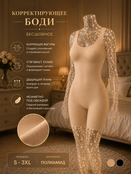 Боди женское утягивающее, бесшовное, бандаж, корсет женский - 