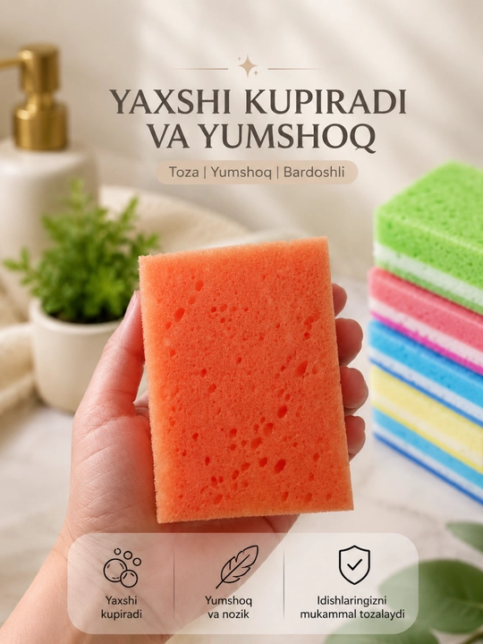 Кухонная губка для мытья посуды, 6 штук