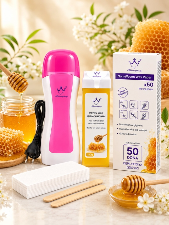 Набор для депиляции Konsung beauty 3 в 1 — воскоплав с картриджем, полосками, депиляция - 