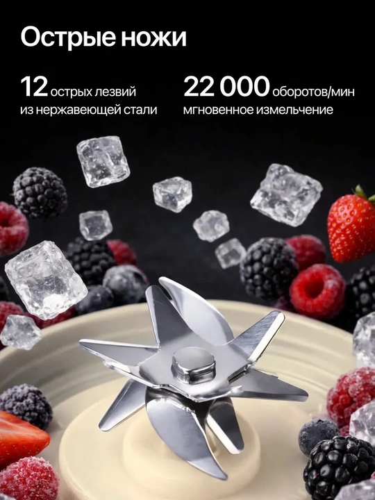 Mini blender kokteyl, smuzi va sok chiqargich 530 ml, simsiz sheyker, portativ blendr