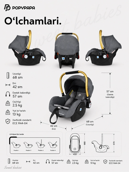 Bolalar uchun avtomobil o'rindig'i KIDILO G312/ G313/ G318/ LB221