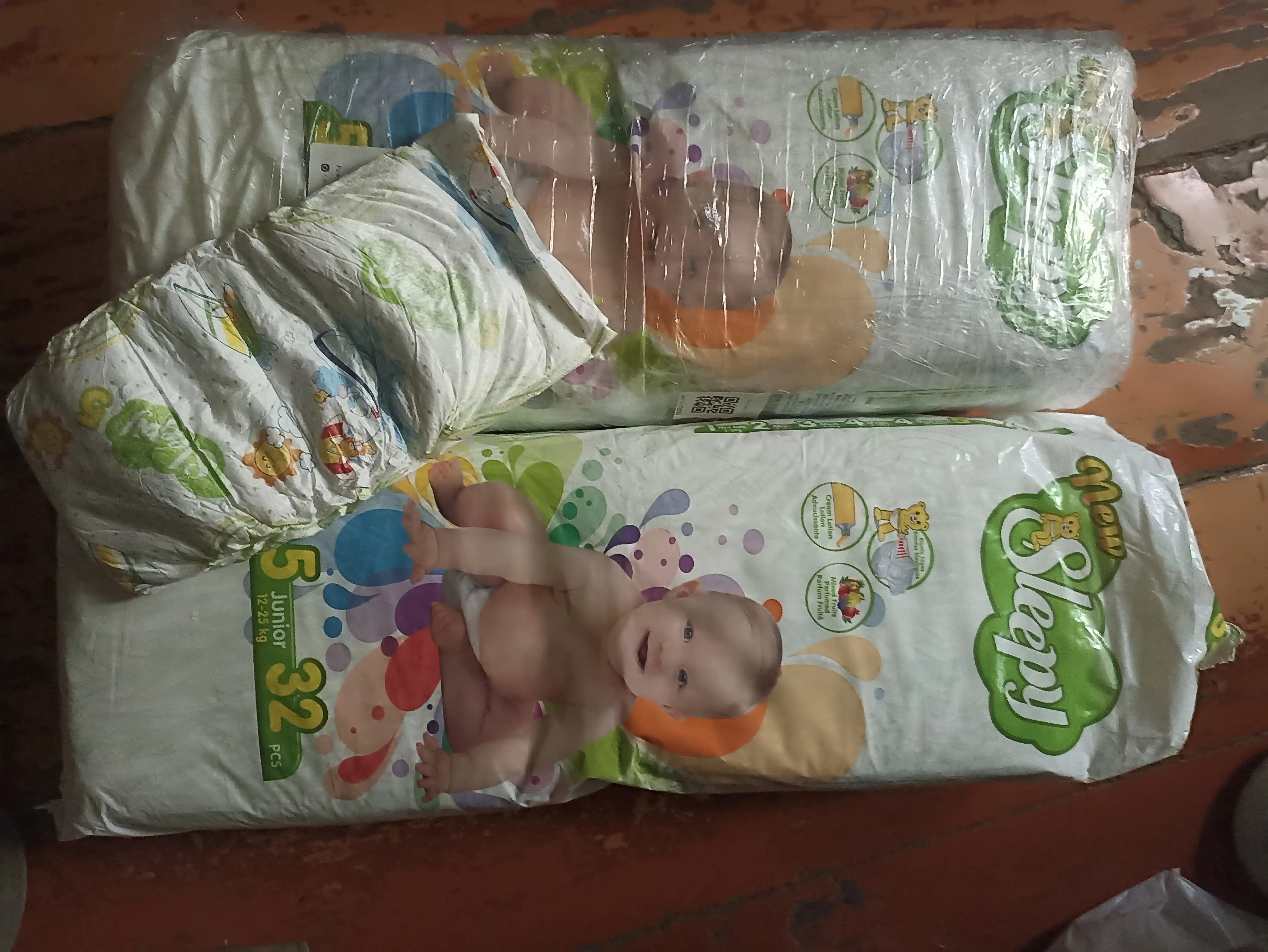 Детские подгузники NEW SLEEPY ECO - №5, 12-25 кг, 32 шт