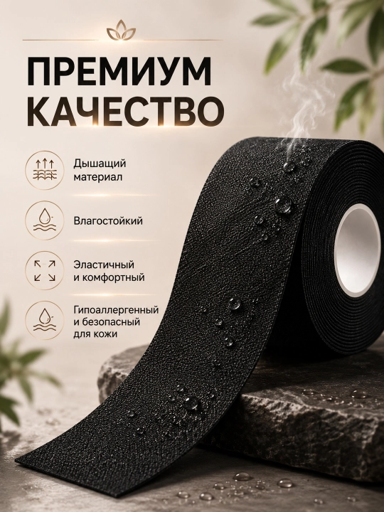 Кинезиотейп для лица и тела, косметический и спортивный тейп, 5 см × 5 м