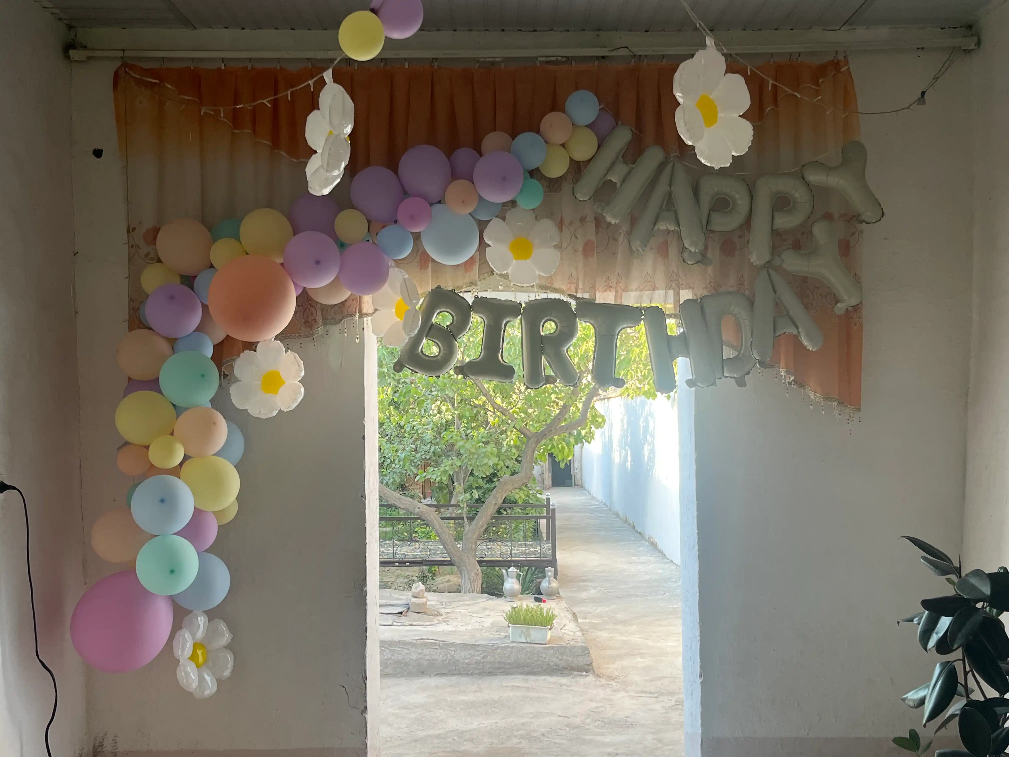Большой набор воздушных шаров Happy Birthday для фотозоны и дня рождения