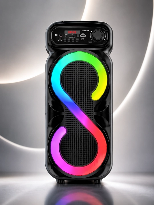 Simsiz katta karnay, karaoke musiqasi, mikrofon, pult va RGB yoritgich ZQS4270