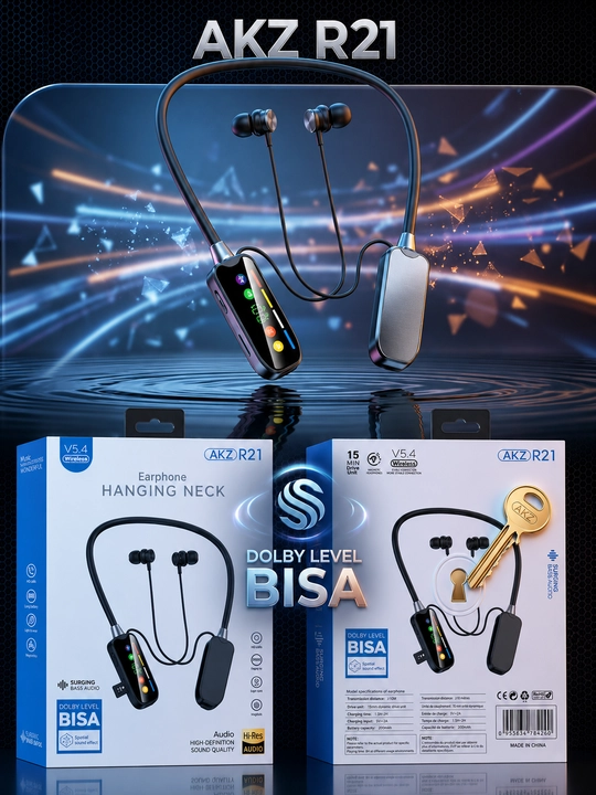 Наушники спортивные беспроводные, с ободком, магнитный, цифровой дисплей, bluetooth - 