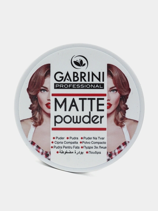 Пудра для лица Gabrini Matte Powder, матовая пудра, водостойкая, 12 г - 