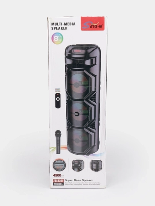 Ko‘p funksiyali Bluetooth karaoke kolonkasi RGB LED, simsiz mikrofon va pult bilan