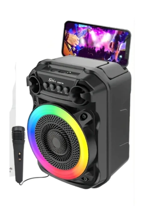 Ko‘p funksiyali Bluetooth karaoke kolonkasi RGB LED, simsiz mikrofon va pult bilan