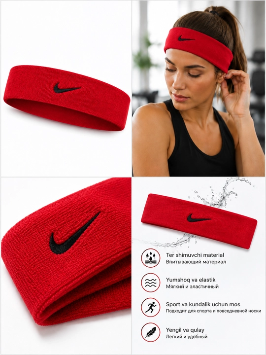 Ayollar va qizlar uchun elastik sport bosh bog'ichi