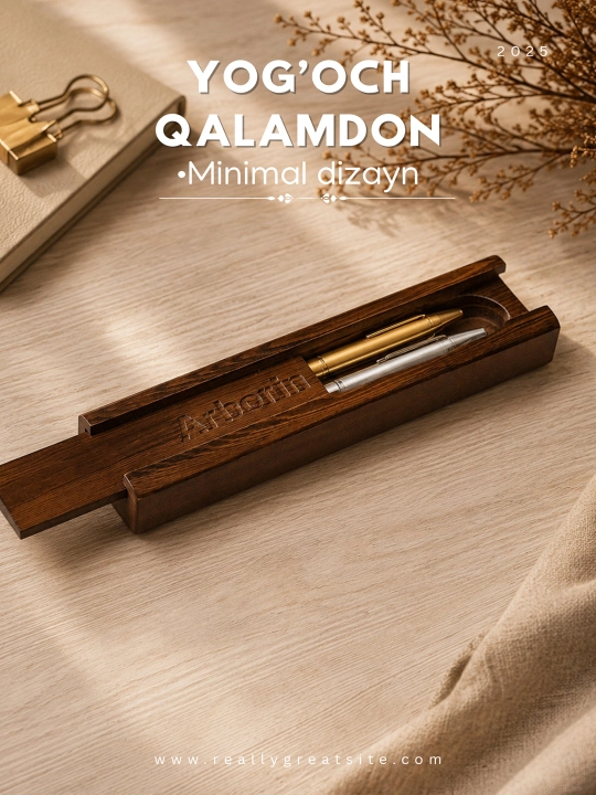 Yog‘och qalamdon-g‘ilof, ruchkalar uchun - 
