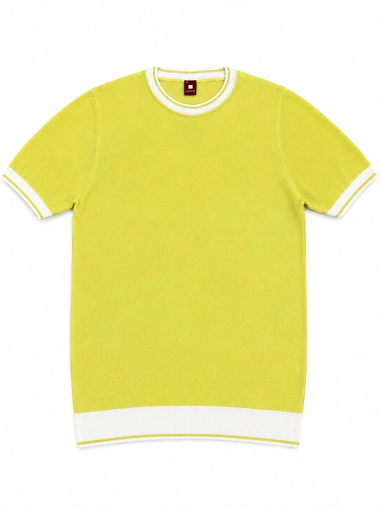 Erkaklar uchun yozgi kalta yengli yumshoq, klassik trikotaj futbolka