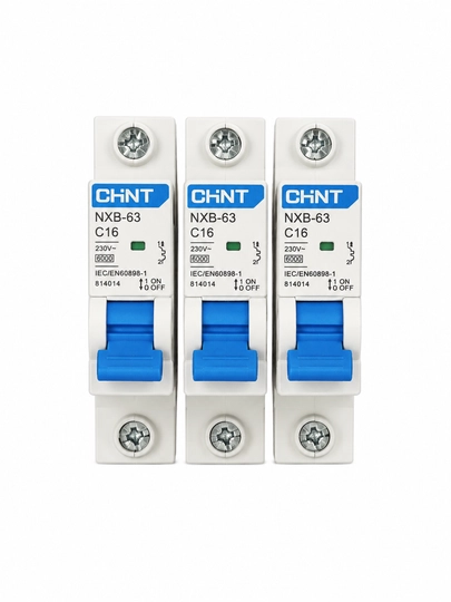 Elektr avtomat CHINT NXB-63, 1 qutbli avtomatik o‘chirgich, 63A, 230V