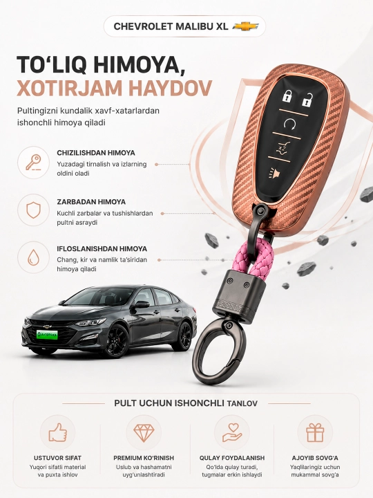Чехол для ключа Chevrolet Malibu XL, защитный чехол для смарт-ключа, чехол для брелока
