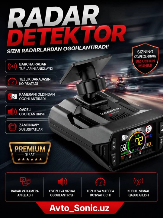 Inspector Star Air 2 LNA kuchaytirgichli va Wi-Fi yangilangan radar detektori - 