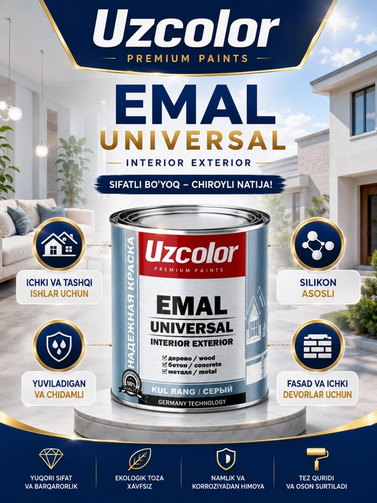 Universal emal Uzcolor, kul rang, buyog'i - 