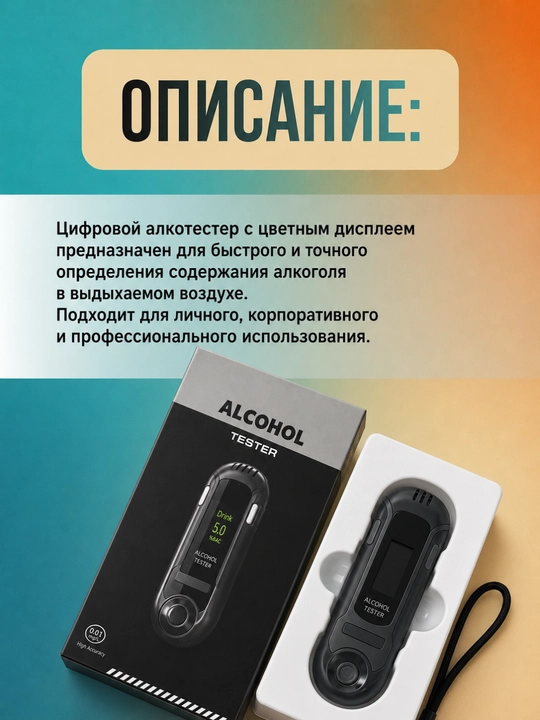 Kontaktsiz alkogotester (black)