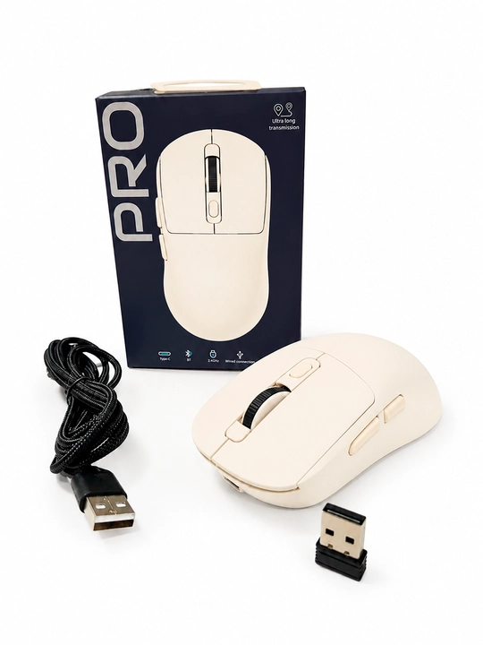 Simsiz Sichqoncha PRO 8000 DPI, Bluetooth + 2.4GHz + Type-C