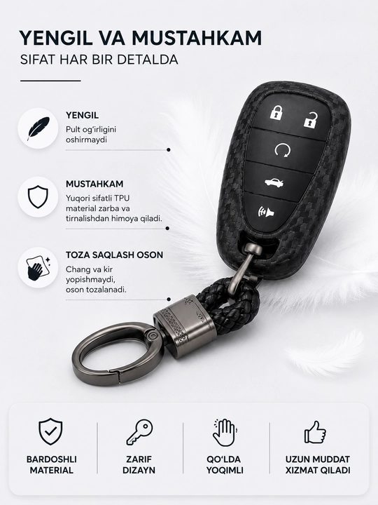 Чехол для ключа Chevrolet Malibu XL, защитный чехол для смарт-ключа, чехол для брелока