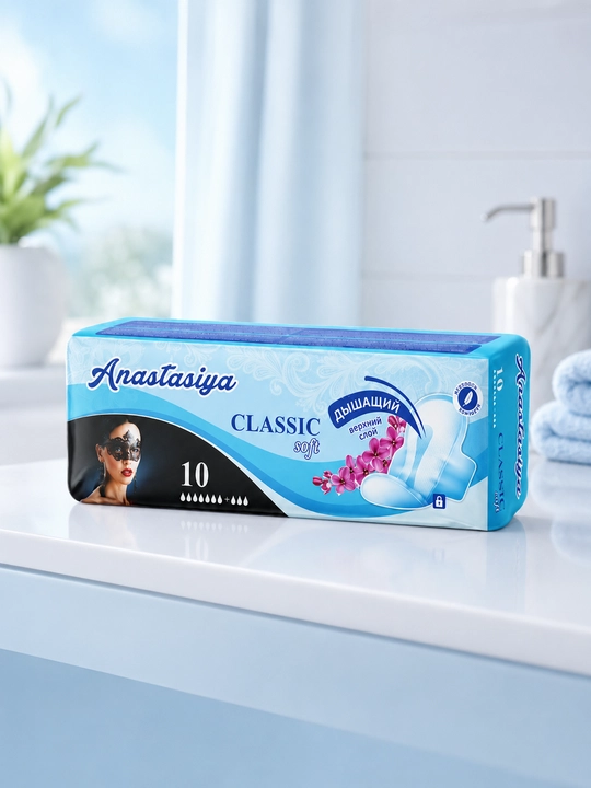 Ayollar uchun gigiyenik yostiqchalar  prokladkalar to'plami, qanotchali, 10 dona