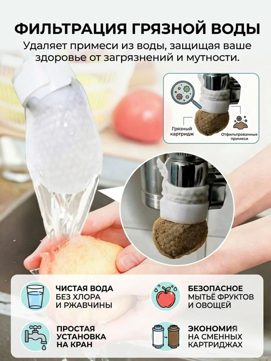 Универсальный фильтр для крана, 10 шт. — эффективная многоступенчатая очистка воды
