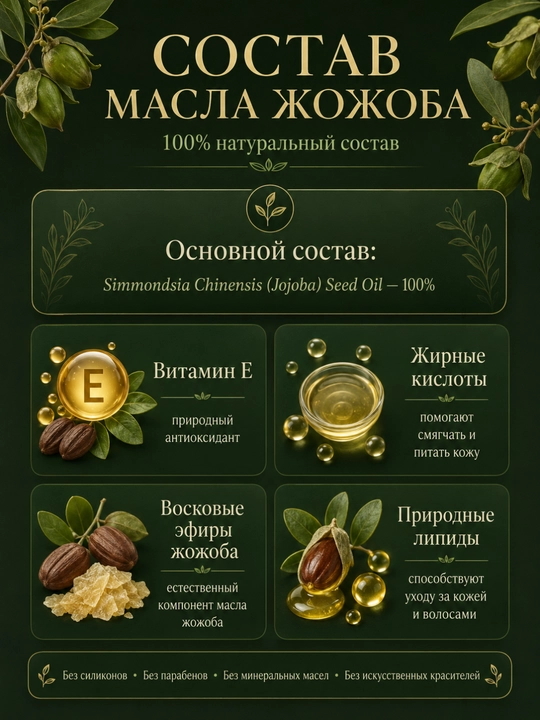 Jojoba moyi, yuz terisi va sochlar uchun tabiiy parvarish, 125 ml