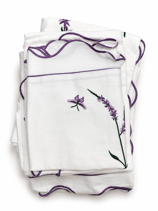 Maison D’or Lavanda kashtali premium paxta pastel komplekti, valanli pododeyalnik