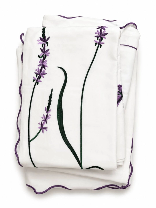 Maison D’or Lavanda kashtali premium paxta pastel komplekti, valanli pododeyalnik