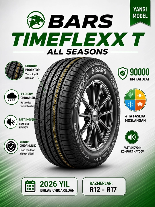 BARS TIMEFLEXX T avtomobil shinalari - yuqori sifat - 