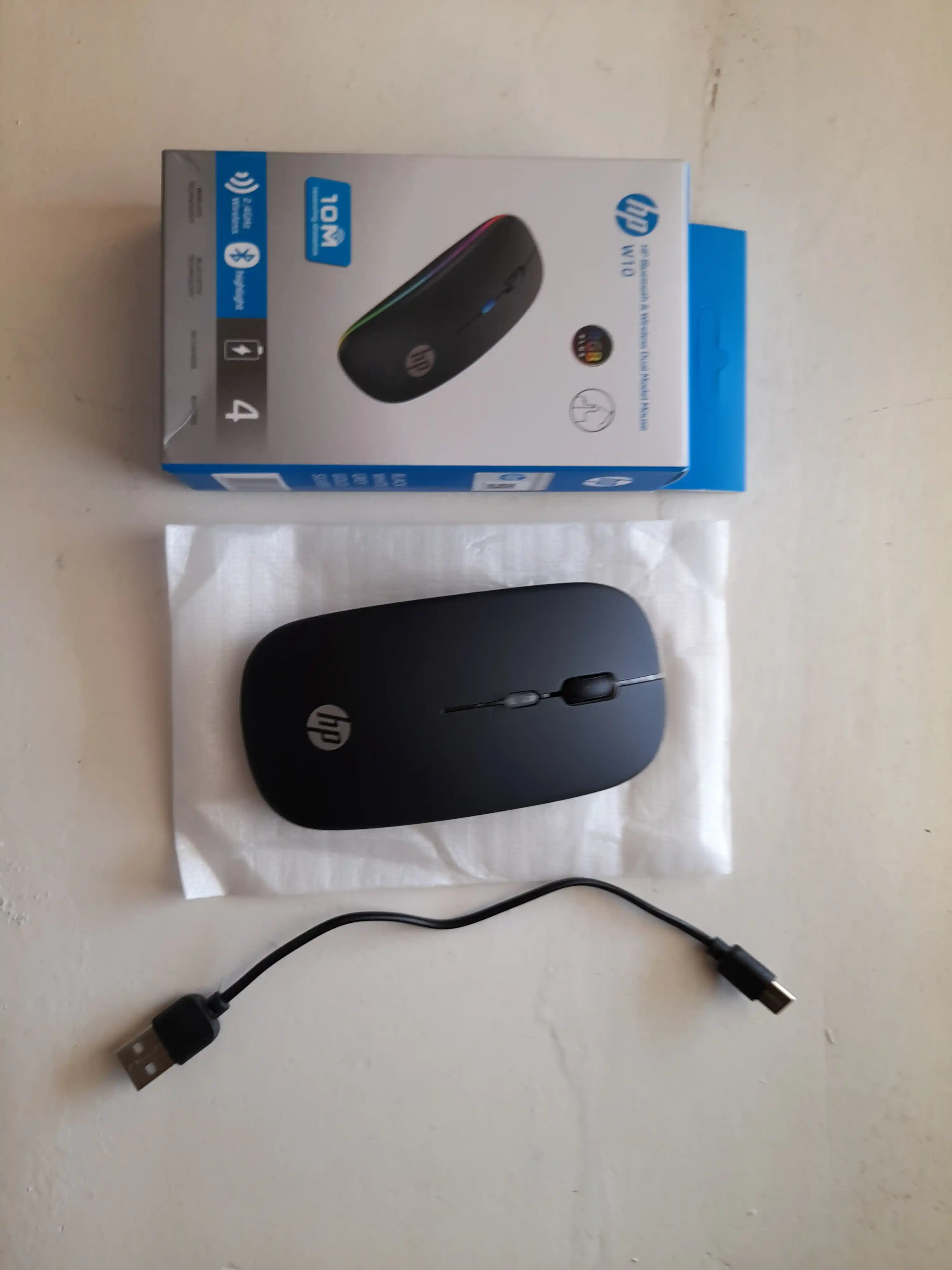 Kompyuter va ofis uchun simsiz sichqonchasi, RGB yoritgichli, Bluetooth/ USB simli