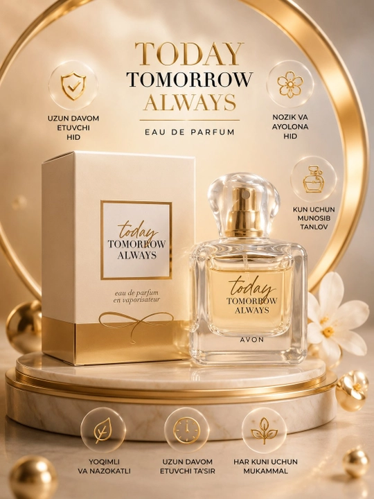 Today Tomorrow Always ayollar atiri, uzoq saqlanuvchi gulli hidli parfyumeriya suvi, 50 ml - 