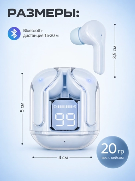 AIBT Bluetooth 5.3 TWS simsiz quloqchinlari, LED displey va Type-C zaryadlash qutisi bilan