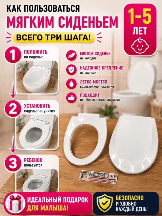 Детское мягкое сиденье для унитаза с крышкой, накладка на унитаз 1–5 лет