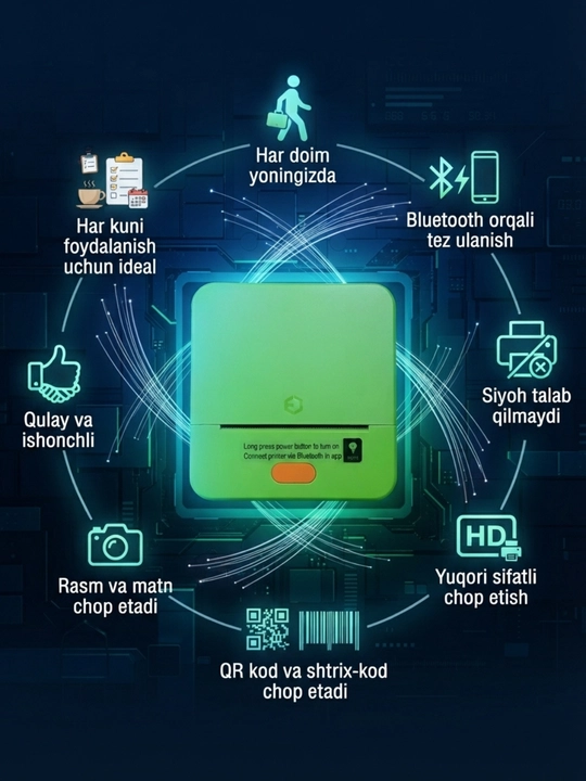 Bluetooth termal yorliq printeri iTech T1