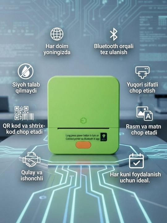 Bluetooth termal yorliq printeri iTech T1