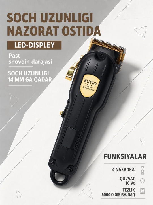 Soch va soqol trimmeri, ustara, ajdar, trimmer, VBT808
