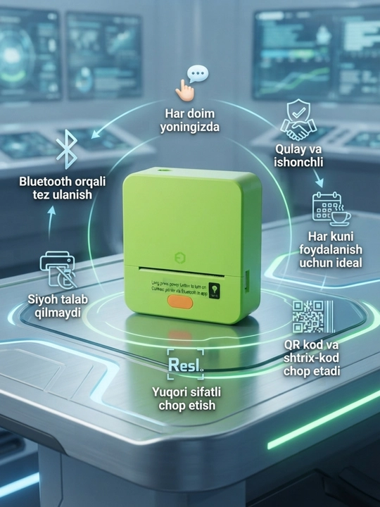 Bluetooth termal yorliq printeri iTech T1
