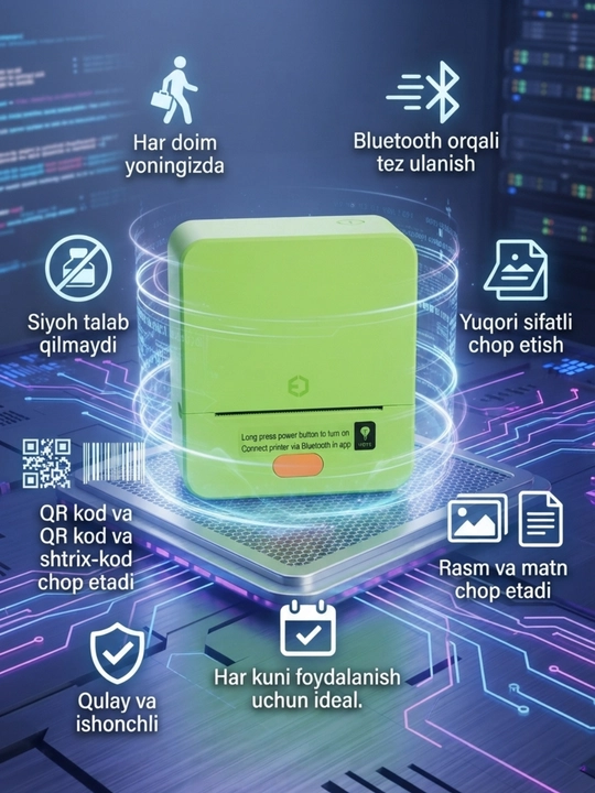 Bluetooth termal yorliq printeri iTech T1