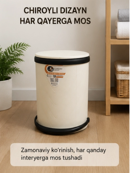 10 litrli ixcham pedal chelak — uy, ofis va oshxona uchun qulay, zamonaviy yechim