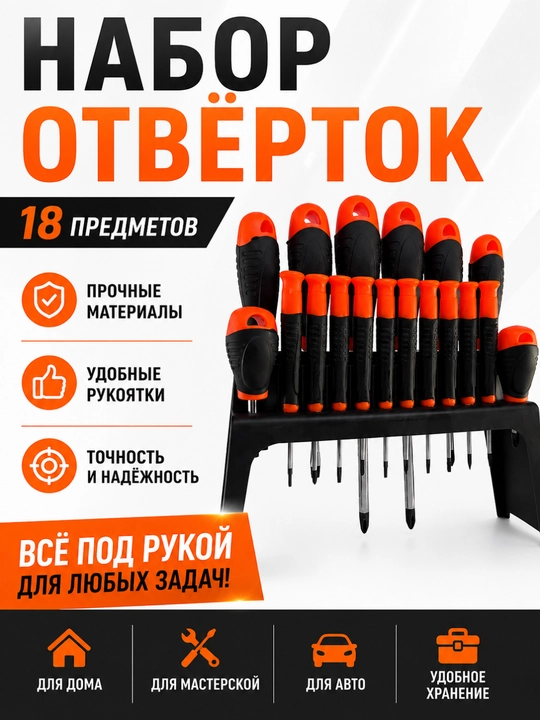 Набор отверток 18 шт - 
